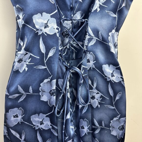 Vintage 90s Y2K DBY Floral Satin Dress Size 13/14 Skater Fairy Grunge Summer - Picture 5 of 7